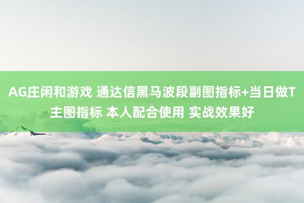 AG庄闲和游戏 通达信黑马波段副图指标+当日做T主图指标 本人配合使用 实战效果好