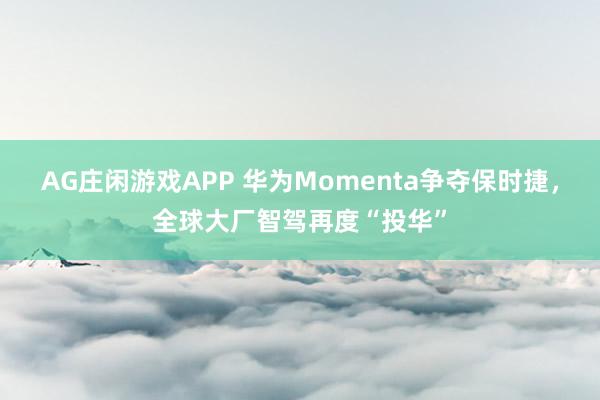 AG庄闲游戏APP 华为Momenta争夺保时捷，全球大厂智驾再度“投华”