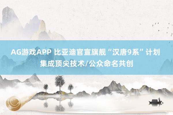 AG游戏APP 比亚迪官宣旗舰“汉唐9系”计划 集成顶尖技术/公众命名共创