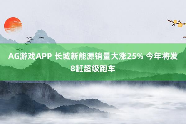 AG游戏APP 长城新能源销量大涨25% 今年将发8缸超级跑车