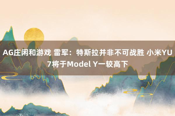 AG庄闲和游戏 雷军：特斯拉并非不可战胜 小米YU7将于Model Y一较高下