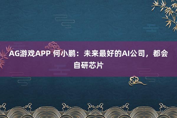 AG游戏APP 何小鹏：未来最好的AI公司，都会自研芯片
