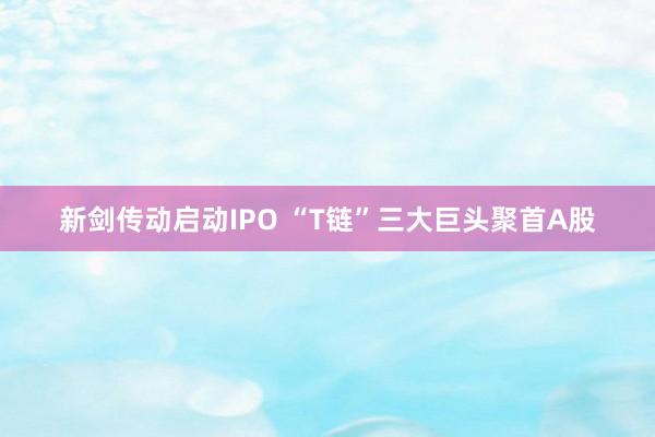 新剑传动启动IPO “T链”三大巨头聚首A股
