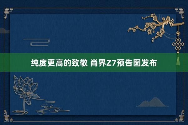 纯度更高的致敬 尚界Z7预告图发布