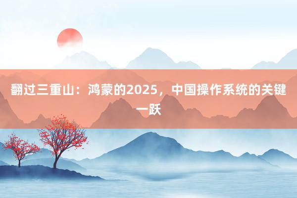 翻过三重山：鸿蒙的2025，中国操作系统的关键一跃