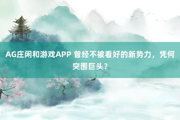 AG庄闲和游戏APP 曾经不被看好的新势力，凭何突围巨头？