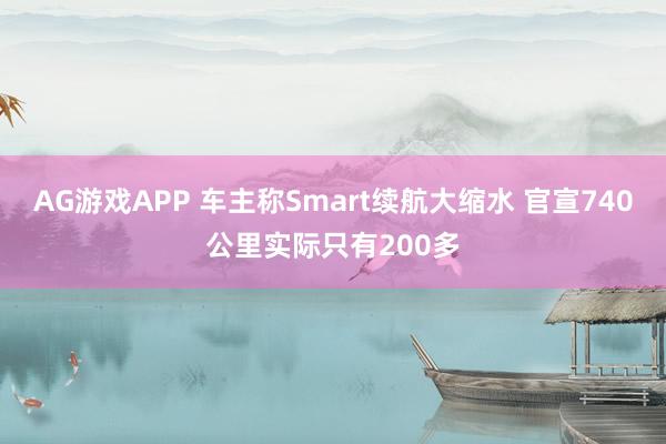 AG游戏APP 车主称Smart续航大缩水 官宣740公里实际只有200多
