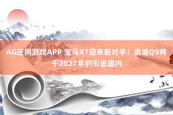 AG庄闲游戏APP 宝马X7迎来新对手！奥迪Q9将于2027年初引进国内