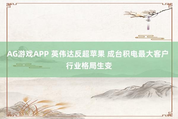 AG游戏APP 英伟达反超苹果 成台积电最大客户 行业格局生变