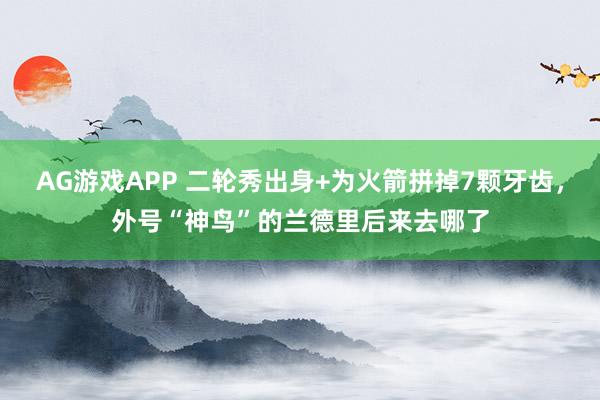 AG游戏APP 二轮秀出身+为火箭拼掉7颗牙齿,外号“神鸟”的兰德里后来去哪了