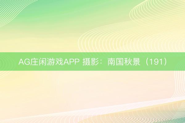 AG庄闲游戏APP 摄影：南国秋景（191）